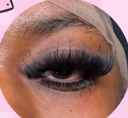 Close-up of a full volume lash set